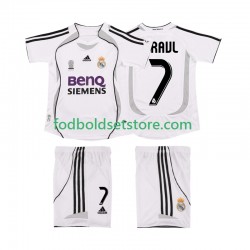 Real Madrid Trøje RAUL 7 2007 Retro Hjemmebane 2006 Kort ærmer ,Børn Fodboldsæt