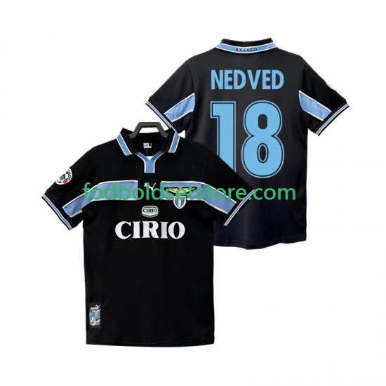 SS Lazio Trøje NEDVED 18 Retro Udebane 1998 1999 Kort ærmer ,Mænd