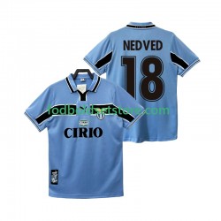 SS Lazio Trøje NEDVED 18 Retro Hjemmebane 1998 1999 Kort ærmer ,Mænd