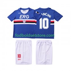 Sampdoria Trøje MANCINI 10 1990 1991 Retro Hjemmebane Kort ærmer ,Børn Fodboldsæt