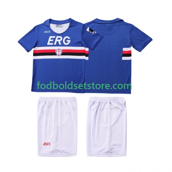 Sampdoria Trøje 1990 1991 Retro Hjemmebane Kort ærmer ,Børn Fodboldsæt