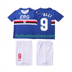 Sampdoria Trøje VIALLI 9 1990 1991 Retro Hjemmebane Kort ærmer ,Børn Fodboldsæt