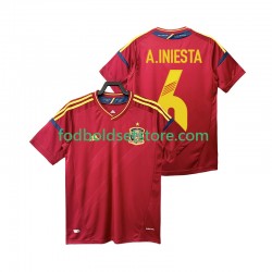 Spanien Trøje Andres Iniesta 6 2012 Retro Hjemmebane Kort ærmer ,Mænd
