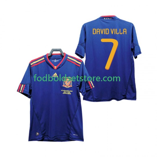 Spanien Trøje DAVID VILLA 7 Retro Udebane 2010 Kort ærmer ,Mænd
