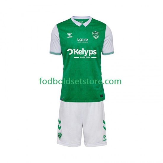 Trøje AS Saint-Etienne Hjemmebane 2025-2026 Kort ærmer ,Børn Fodboldsæt