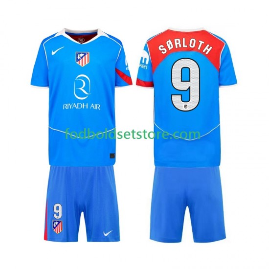 Atlético Madrid Trøje Alexander Sorloth 9 3. Valg 2025-2026 Kort ærmer ,Børn Fodboldsæt