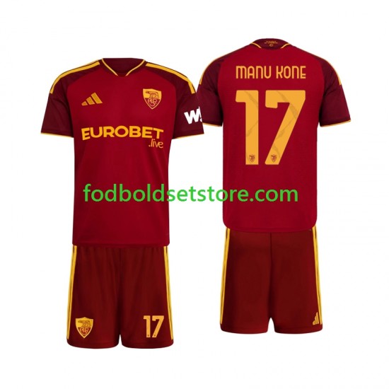 AS Roma Trøje Manu Kone 17 Hjemmebane 2026-2027 Kort ærmer ,Børn Fodboldsæt
