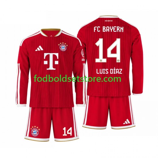 FC Bayern München Trøje Luis Diaz 14 Hjemmebane 2026-2027 Lange ærmer ,Børn Fodboldsæt