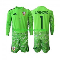 Kroatien Trøje Dominik Livakovic 25 Målmand Hjemmebane 2026-2027 Lange ærmer ,Børn Fodboldsæt