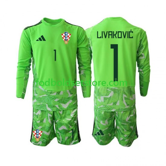 Kroatien Trøje Dominik Livakovic 25 Målmand Hjemmebane 2026-2027 Lange ærmer ,Børn Fodboldsæt
