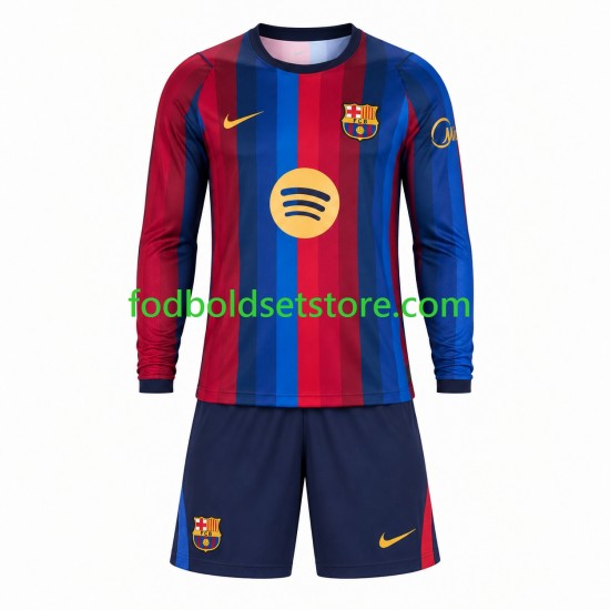 FC Barcelona Trøje Hjemmebane 2026-2027 Lange ærmer ,Børn Fodboldsæt