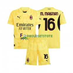 AC Milan Trøje Mike Maignan 16 Målmand Udebane 2024-2025 Kort ærmer ,Børn Fodboldsæt