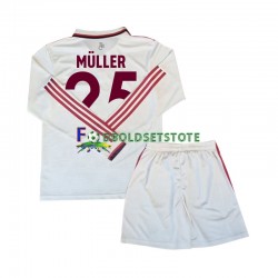 FC Bayern München Trøje Muller 25 3. Valg 2024-2025 Lange ærmer ,Børn Fodboldsæt