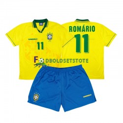 Brasilien Trøje Romario 11 Retro Hjemmebane 1994 Kort ærmer ,Børn Fodboldsæt