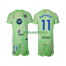 FC Barcelona Trøje Raphinha 11 3. Valg 2024-2025 Kort ærmer ,Børn Fodboldsæt
