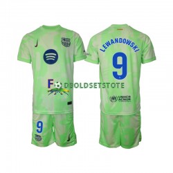 FC Barcelona Trøje Robert Lewandowski 9 3. Valg 2024-2025 Kort ærmer ,Børn Fodboldsæt