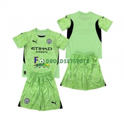 Manchester City Trøje 2 Målmand 4. Valg 2024-2025 Kort ærmer ,Børn Fodboldsæt