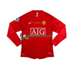 Manchester United Trøje Champion League 2007 Retro Hjemmebane Lange ærmer ,Mænd