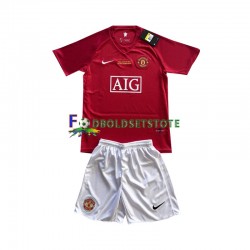 Manchester United Trøje Champion League 2007 Hjemmebane Kort ærmer ,Børn Fodboldsæt