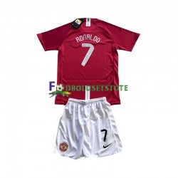 Manchester United Trøje Cristiano Ronaldo 7 Champion League 2007 Retro Hjemmebane Kort ærmer ,Børn Fodboldsæt