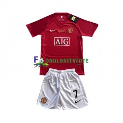 Manchester United Trøje Cristiano Ronaldo 7 Champion League 2007 Retro Hjemmebane Kort ærmer ,Børn Fodboldsæt