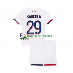 Paris Saint-Germain Trøje Bradley Barcola 29 Udebane 2024-2025 Kort ærmer ,Børn Fodboldsæt