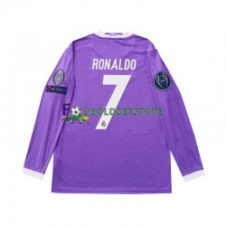 Real Madrid Trøje Cristiano Ronaldo 7 2016 Retro Udebane Lange ærmer ,Mænd