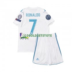 Real Madrid Trøje Cristiano Ronaldo 7 2017 Retro Hjemmebane Kort ærmer ,Børn Fodboldsæt