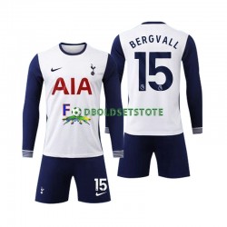 Trøje Tottenham Spurs Bergvall 15 Hjemmebane 2024-2025 Lange ærmer ,Børn Fodboldsæt