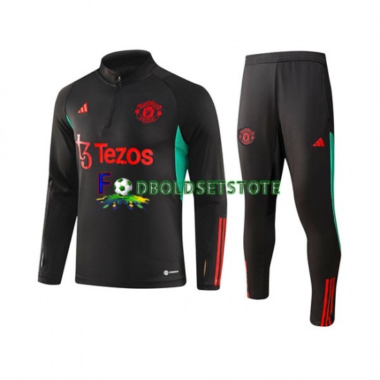 Manchester United Sort Sweatshirt Dragt 2023-2024