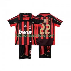 AC Milan Trøje KAKA 22 -2007 Retro Hjemmebane 2006 Kort ærmer ,Børn Fodboldsæt