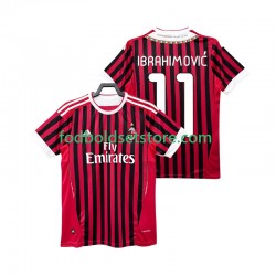 AC Milan Trøje Zlatan IBRAHIMOVIC 11 2012 Retro Hjemmebane 2011 Kort ærmer ,Mænd