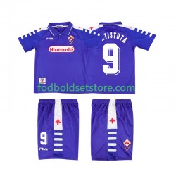 Fiorentina Trøje BATISTUTA 9 Retro Hjemmebane 1998 1999 Kort ærmer ,Børn Fodboldsæt