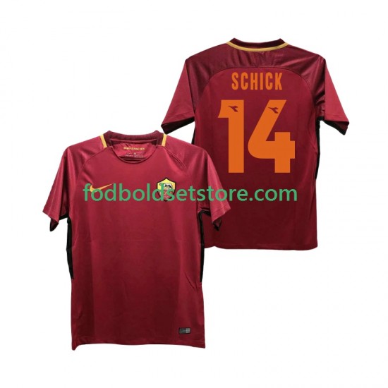 AS Roma Trøje SCHICK 14 2017-2018 Retro Hjemmebane Kort ærmer ,Mænd