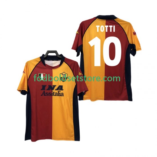 AS Roma Trøje Totti 10 2000-2001 Retro Hjemmebane Kort ærmer ,Mænd