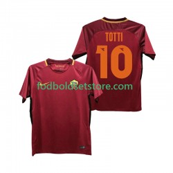 AS Roma Trøje Totti 10 2017-2018 Retro Hjemmebane Kort ærmer ,Mænd