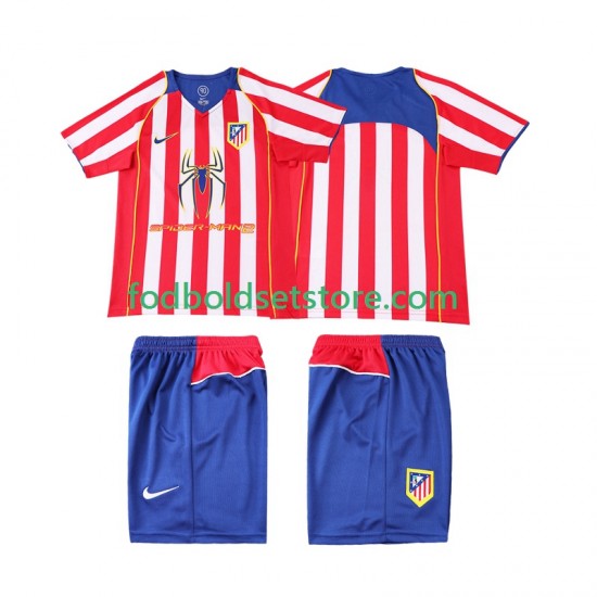 Atlético Madrid Trøje 2005 Retro Hjemmebane 2004 Kort ærmer ,Børn Fodboldsæt