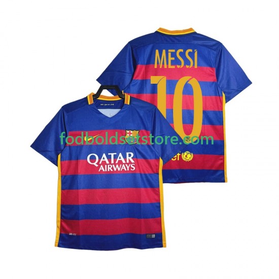 FC Barcelona Trøje Lionel Messi 10 2015-2016 Retro Hjemmebane Kort ærmer ,Mænd