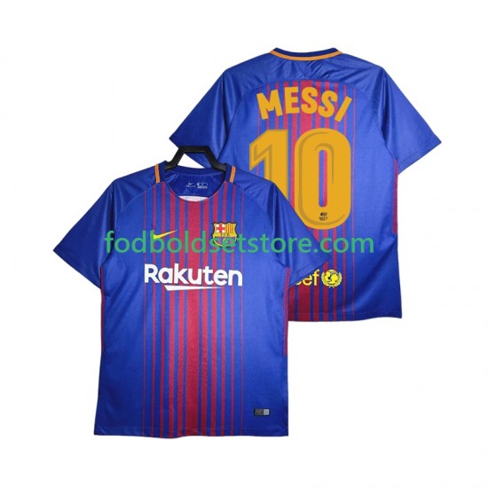 FC Barcelona Trøje Lionel Messi 10 2017-2018 Retro Hjemmebane Kort ærmer ,Mænd
