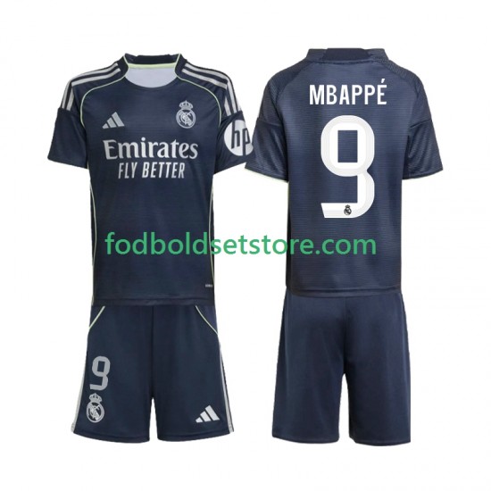 Real Madrid Trøje Mbappé Kylian 9 Udebane 2025-2026 Kort ærmer ,Børn Fodboldsæt