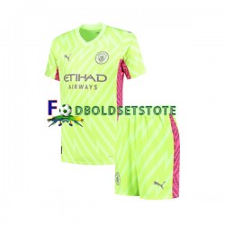 Manchester City Trøje Målmand 3. Valg 2023-2024 Kort ærmer ,Børn Fodboldsæt