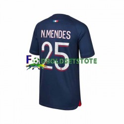 Paris Saint-Germain Trøje N.Mendes 25 Hjemmebane 2023-2024 Kort ærmer ,Mænd