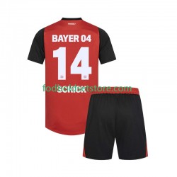 Bayer 04 Leverkusen Trøje Patrik Schick 14 Hjemmebane 2024-2025 Kort ærmer ,Børn Fodboldsæt