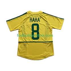 Brasilien Trøje KAKA 8 Retro Hjemmebane 2002 Kort ærmer ,Mænd