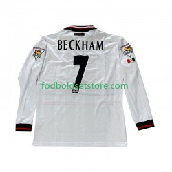 Manchester United Trøje Beckham 7 Retro Udebane 1998 1999 Lange ærmer ,Mænd