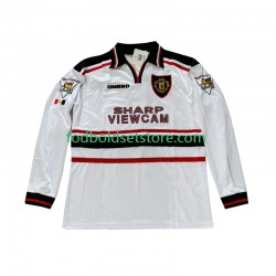 Manchester United Trøje Beckham 7 Retro Udebane 1998 1999 Lange ærmer ,Mænd