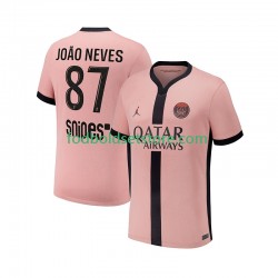 Paris Saint-Germain Trøje Joao Neves 87 3. Valg 2024-2025 Kort ærmer ,Mænd