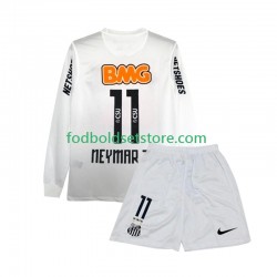 Trøje Santos Neymar JR 11 2012 Retro Hjemmebane 2011 Lange ærmer ,Børn Fodboldsæt