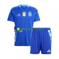 Argentina Trøje Udebane Copa America 2024 Kort ærmer ,Børn Fodboldsæt