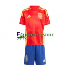Spanien Trøje Hjemmebane Euro 2024 Kort ærmer ,Børn Fodboldsæt